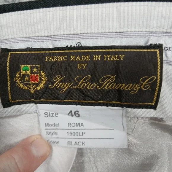 Jay‎ Lore Romano Men's 46 Black Dress Pants Roma Model Italian Wool Blend